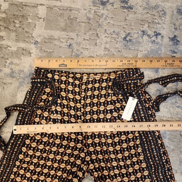 NWT Anthropologie Metzner Wide Leg Trousers Ett:twa Size 4 Geometric Belted - Picture 13 of 16